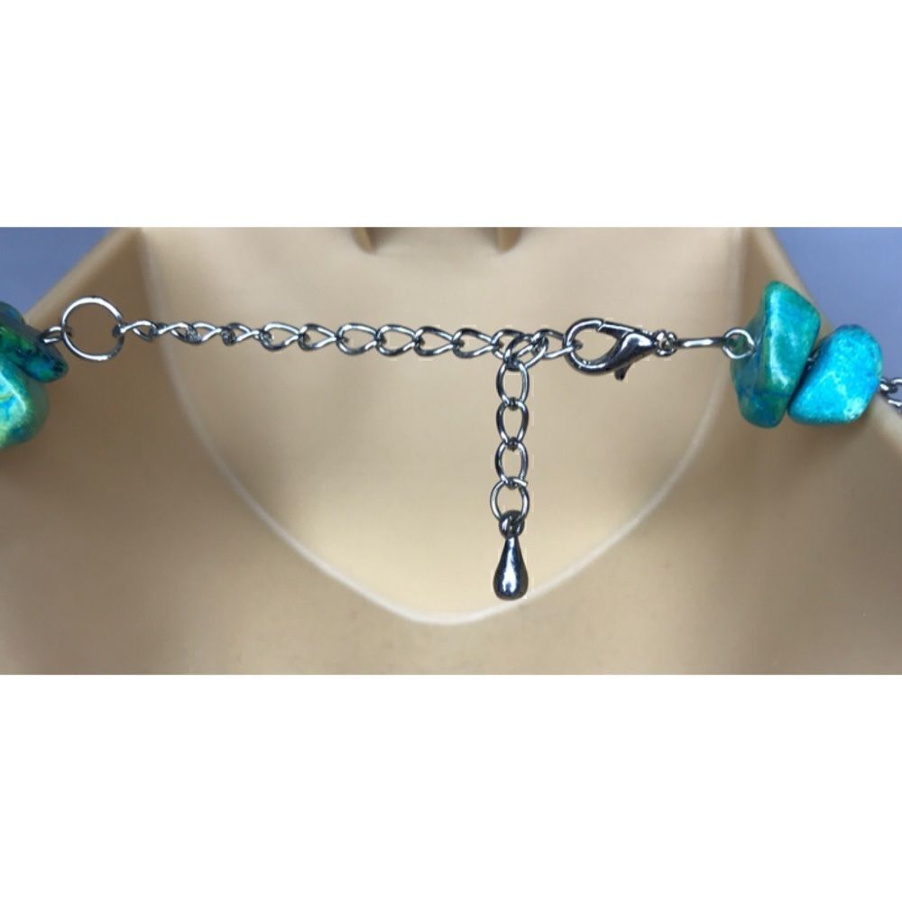 Turquoise Look Double Strand Necklace - Picture 6 of 6